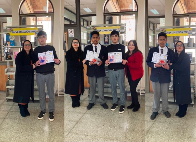 Santiago Riveros y Santiago Rodríguez reciben reconocimiento como Mejores Lectores del Primer Semestre 2025